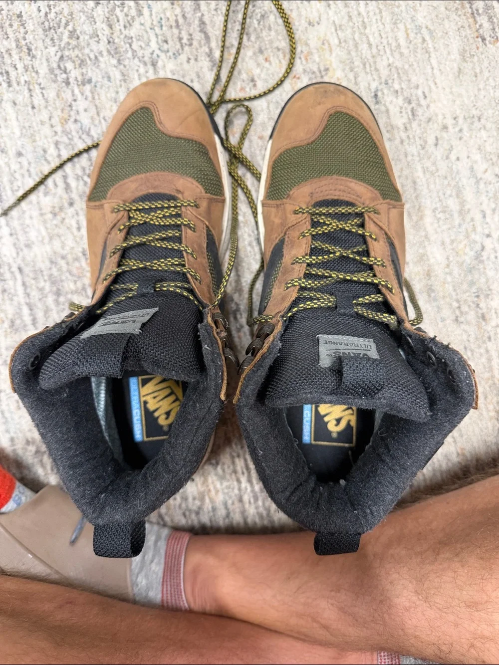 Vans Olive and Brown High-Top Hiking Boot